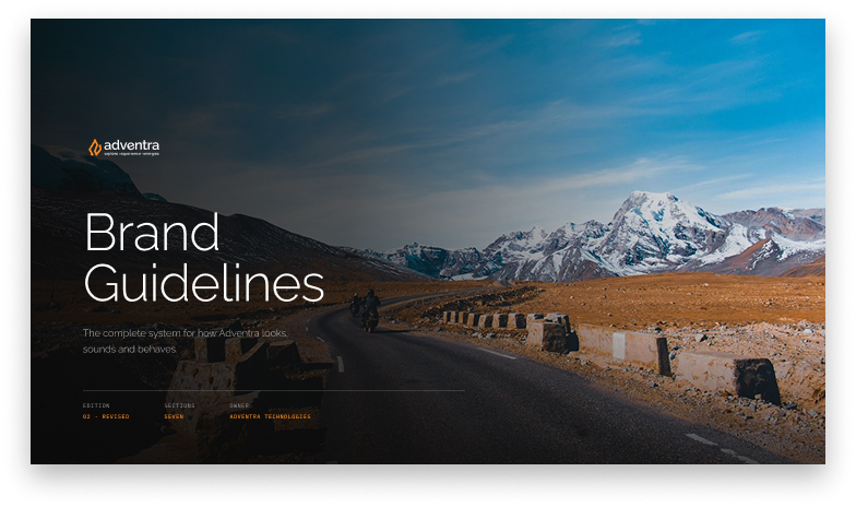 Adventra brand guidelines cover